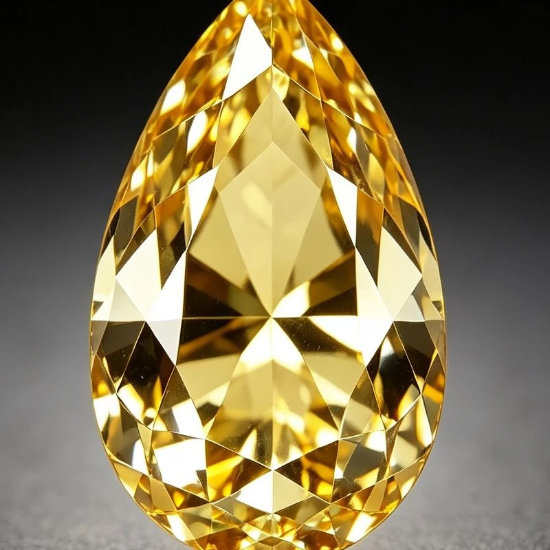 3,06 karat Fancy Vivid Yellow VVS2 CVD Pera Lab-Grown Diamond